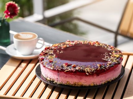 Lavendel-Cassis-Cheesecake