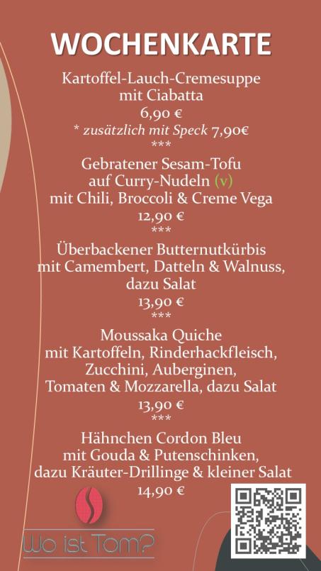 Wochenkarte Wo ist Tom KW 13