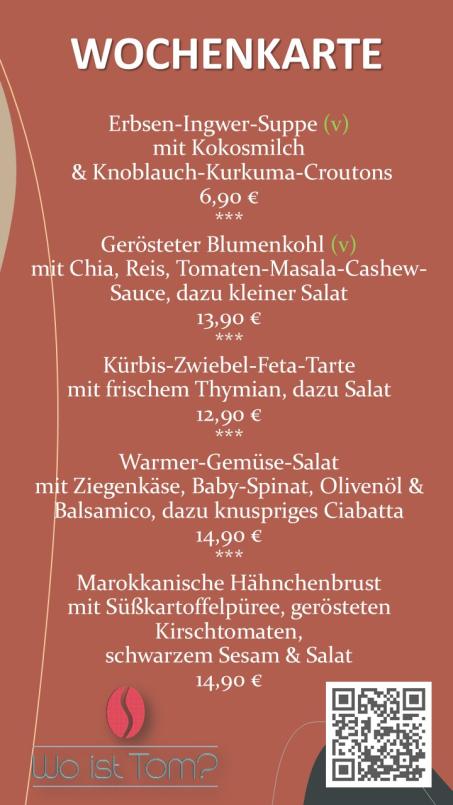 Wochenkarte Wo ist Tom KW 44