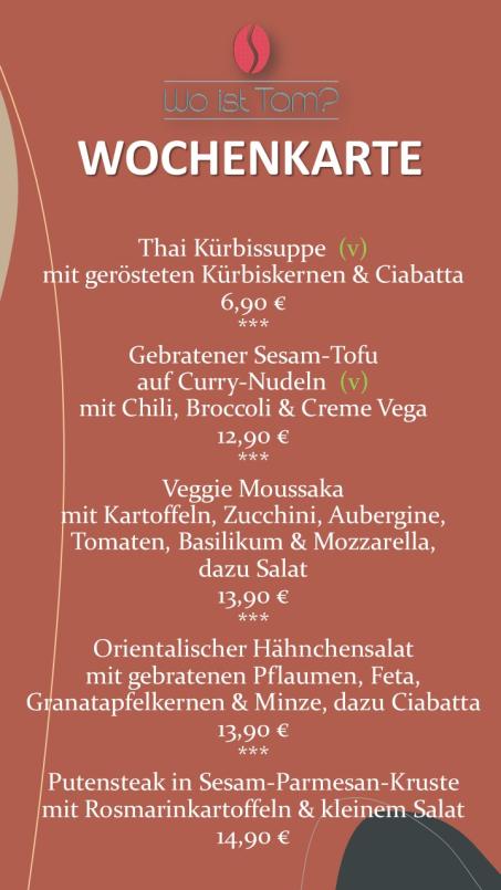 Wochenkarte Wo ist Tom KW 45
