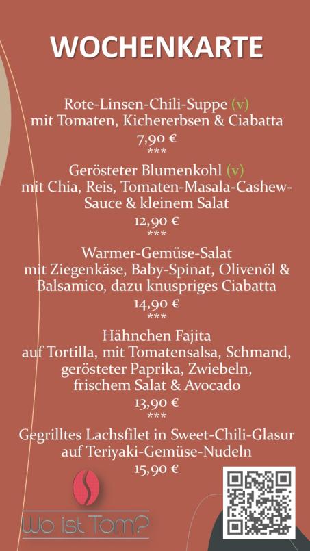 Wochenkarte Wo ist Tom KW 50